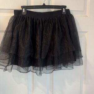 Spirit Halloween Tulle Skirt Tutu Sz XL Black Witch Goth